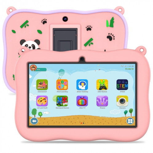 Tablette PC pour enfants K7 Pro Panda 7 pouces WiFi, 2 Go + 32 Go, Android 13 Allwinner A100 Quad Core CPU Support Google Play (rose) SH401A628-06