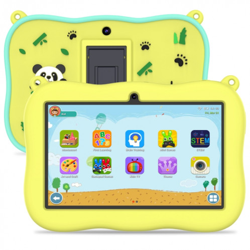 Tablette PC pour enfants K7 Pro Panda 7 pouces WiFi, 2 Go + 32 Go, Android 13 Allwinner A100 Quad Core CPU Support Google Play (Jaune) SH401B966-06