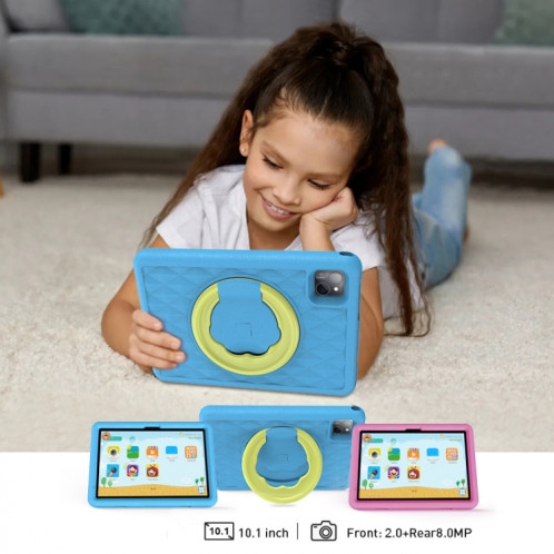 P30H WiFi Kid Tablet 10,1 pouces, 4 Go + 128 Go, Android 13 Allwinner A523 Octa Core CPU Prise en charge du contrôle parental Google Play (Bleu) SH701B410-07