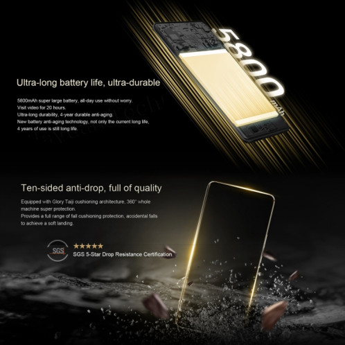 Honor X50 GT, 16 Go + 256 Go, appareil photo 1080 MP, 6,78 pouces Magic OS 7.2 Snapdragon 8+ Gen 1 Octa Core jusqu'à 3,0 GHz, réseau : 5G, OTG, NFC, prise en charge Google Play (noir) SH202A1029-010