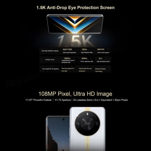 Honor X50 GT, 16 Go + 256 Go, appareil photo 1080 MP, 6,78 pouces Magic OS 7.2 Snapdragon 8+ Gen 1 Octa Core jusqu'à 3,0 GHz, réseau : 5G, OTG, NFC, prise en charge Google Play (noir) SH202A1029-010