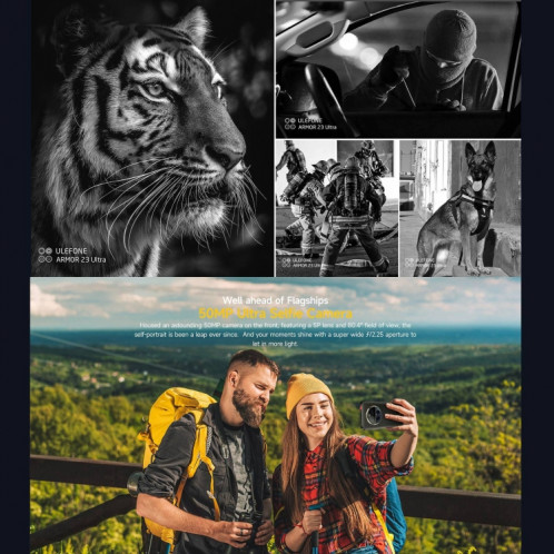  Téléphone ultra robuste Ulefone Armor 23, 12 Go + 512 Go, 6,78 pouces Android 13 MediaTek Dimensity 8020 Octa Core jusqu'à 2,6 GHz, réseau : 5G, NFC, OTG, messagerie satellite (Elite Black) SU601A1550-023