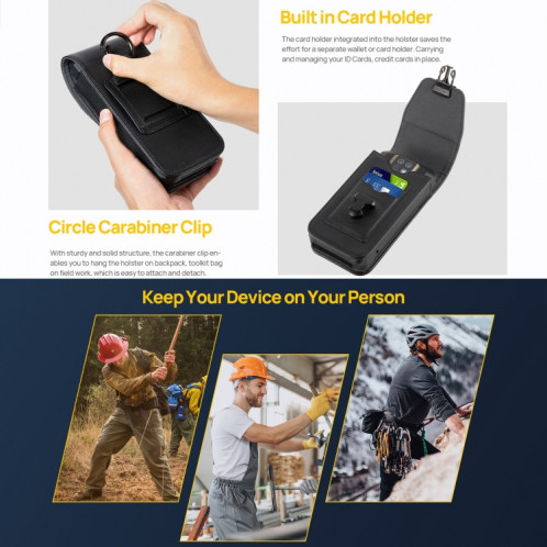 Pour Ulefone Armor 24 Ulefone Armor Holster, pochette de téléphone polyvalente, sac de taille (noir) SU601A1667-06