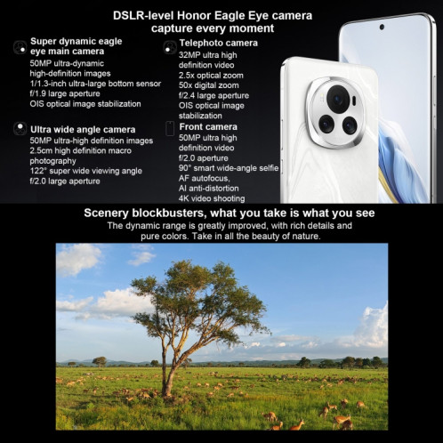 Honor Magic6, 16 Go + 512 Go, appareil photo 1080 MP, 6,78 pouces Magic OS 8.0 Snapdragon 8 Gen 3 Octa Core jusqu'à 3,3 GHz, réseau : 5G, OTG, NFC (bleu) SH703A1636-010