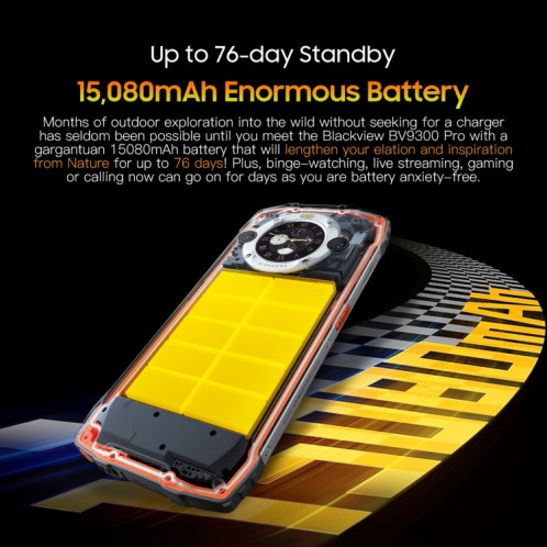  Blackview BV9300 Pro, 8 Go + 256 Go, IP68/IP69K/MIL-STD-810H, 6,7 pouces + 1,32 pouces Android 13 MediaTek Helio G99 Octa Core, réseau : 4G, NFC, OTG (noir) SB901A1394-013