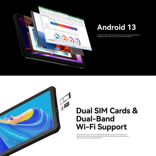  Tablette PC robuste DOOGEE R20 4G, 8 Go + 256 Go, 10,4 pouces Android 13 MT8781 Octa Core, prise en charge double SIM, version mondiale avec Google Play, prise UE (orange) SD101A1186-012