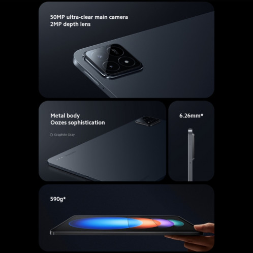 Xiaomi Pad 6S Pro 12,4 pouces, 12 Go + 512 Go, HyperOS Qualcomm Snapdragon 8 Gen2 Octa Core, batterie 10 000 mAh (noir) SX703A1791-032