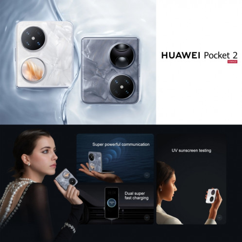 HUAWEI Pocket 2, 12 Go + 1 To, 6,94 pouces + 1,15 pouces HarmonyOS 4.0 Octa Core, OTG, NFC, ne prend pas en charge Google Play (noir) SH203C1760-011