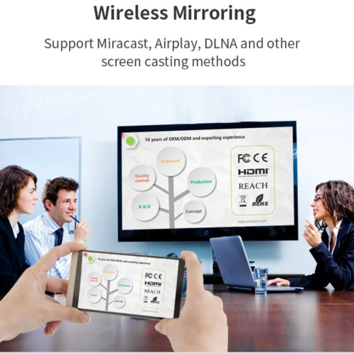 90 DLP Android 9.0 2 Go + 32 Go 4K Mini projecteur intelligent WiFi, prise d'alimentation : prise américaine (noir) SH402A1858-015