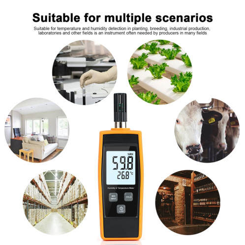 Compteur numérique de température et d'humidité RZ852 (orange) SH801A890-07