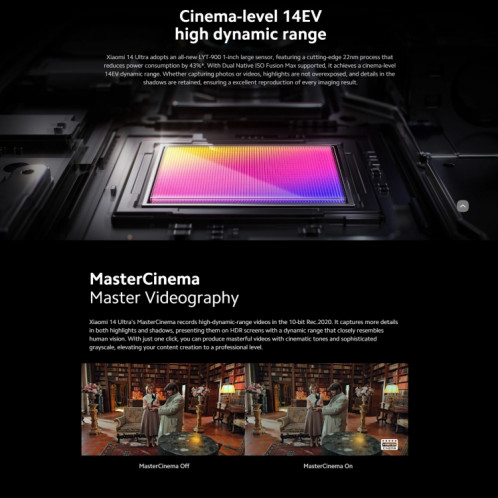 Xiaomi 14 Ultra, 16 Go + 1 To, 6,73 pouces Xiaomi HyperOS Snapdragon 8 Gen 3 Octa Core 4 nm jusqu'à 3,3 GHz, NFC, réseau : 5G (blanc) SX103A633-023