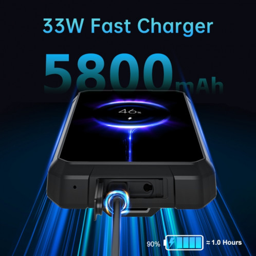  Unihertz Tank mini 1/8849, 12 Go + 256 Go, télémètre laser, appareil photo 100 MP, 4,3 pouces Android 13 Helio G99 Octa Core, réseau : 4G (noir) SU201A1210-09