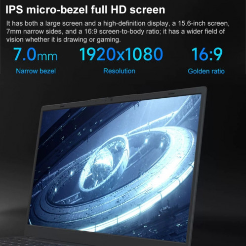 Ordinateur portable ultrafin AK15U 15,6 pouces, 12 Go + 1 To, processeur Intel N95 Quad Core Windows 10 (gris foncé) SH803A1165-013
