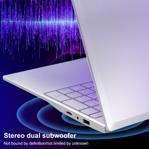 Ordinateur portable ultrafin V8 15,6 pouces, 16 Go + 512 Go, processeur Intel N95 Quad Core Windows 10 (argent) SH403A1504-013