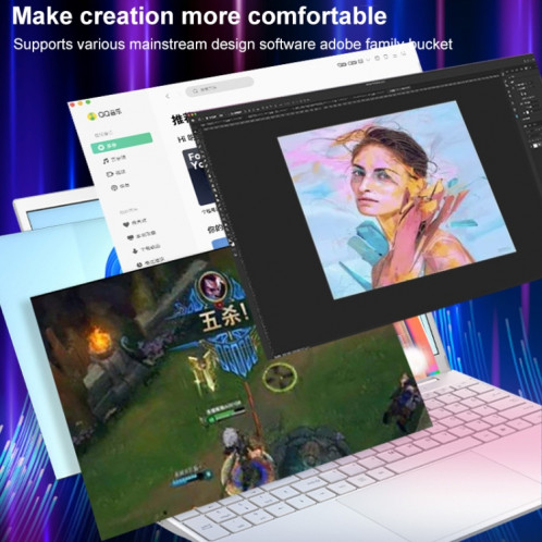 Ordinateur portable ultrafin V8 15,6 pouces, 16 Go + 256 Go, Windows 10 Intel Jasper Lake N5095 Quad Core (or rose) SH102B1870-014