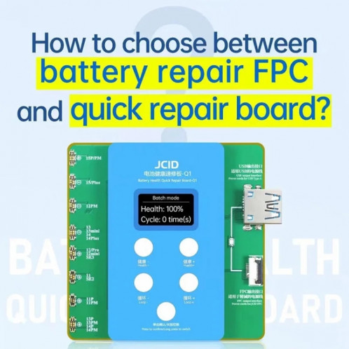 Carte de réparation rapide de santé de batterie JCID Q1 pour iPhone 11-15 Pro Max SJ2424483-010