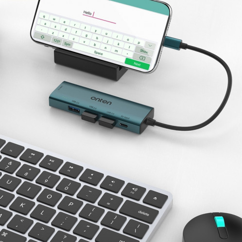 Onten UC119 HUB USB 5 en 1 USB-C / Type-C vers USB 4 ports avec entrée 5V SO24341967-08