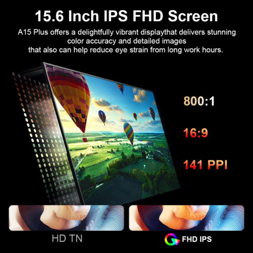 Ordinateur portable Ninkear A15 Plus 15,6 pouces, 32 Go + 1 To, Windows 11 AMD Ryzen 7 5700U Octa Core () SH701B186-013