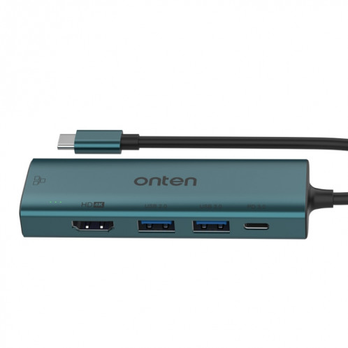 Onten UC125 5 en 1 USB-C / Type-C vers HDMI + USB3.0 + PD3.0 HUB multifonction avec carte réseau 100 Mbps SO24481512-07