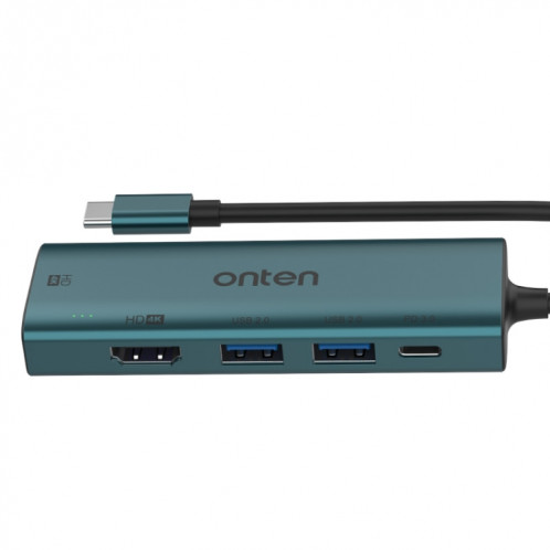 Onten UC126 Station d'accueil HUB multifonction 5 en 1 USB-C/Type-C vers Dual HDM I+ USB2.0 + PD3.0 SO2451960-09