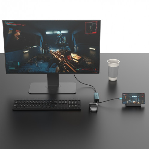 Onten UC126 Station d'accueil HUB multifonction 5 en 1 USB-C/Type-C vers Dual HDM I+ USB2.0 + PD3.0 SO2451960-09