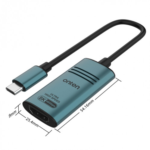 Adaptateur convertisseur vidéo Onten UC981 8K 30 Hz USB-C / Type-C vers HDMI (vert pin) SO401A1379-07