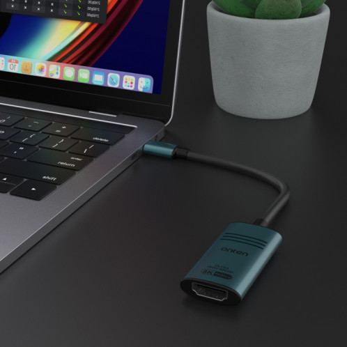 Adaptateur convertisseur vidéo Onten UC981 8K 30 Hz USB-C / Type-C vers HDMI (vert pin) SO401A1379-07