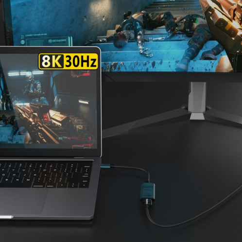 Adaptateur convertisseur vidéo Onten UC981 8K 30 Hz USB-C / Type-C vers HDMI (vert pin) SO401A1379-07