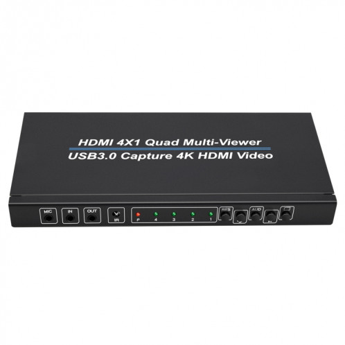 Répartiteur d'écran NK-941S 4K HDMI 4x1 + capture vidéo USB3.0 tout-en-un (noir) SH501A332-08