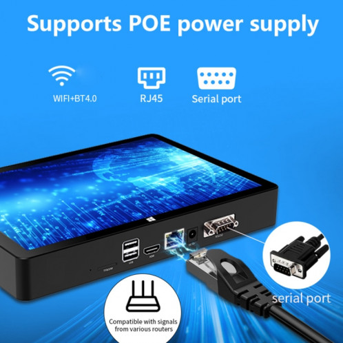 Boîtier PC tout-en-un CENAVA H10F, 16 Go + 128 Go, 10,1 pouces Windows 10 Intel Celeron J4125 Quad Core (noir) SC502A418-09