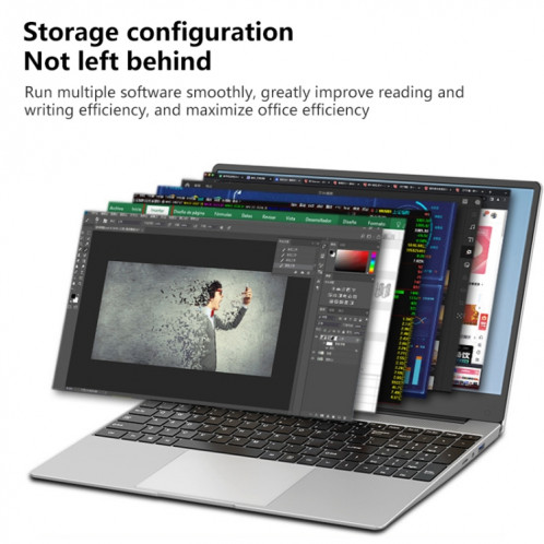 Ordinateur portable 14 pouces, 8 Go + 256 Go, Windows 10 Home Intel Celeron J4105 Quad Core (argent) SH302A1909-09