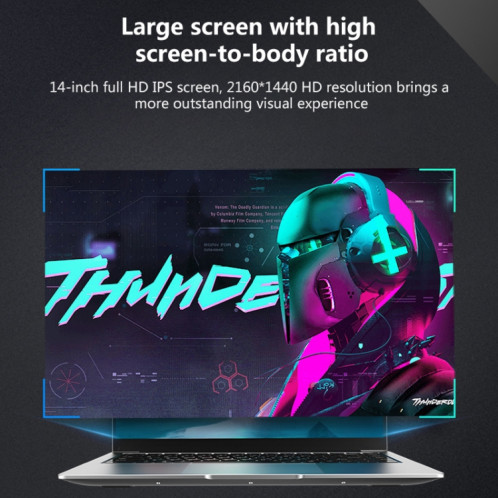 Ordinateur portable 14 pouces, 8 Go + 256 Go, Windows 10 Home Intel Celeron J4105 Quad Core (argent) SH302A1909-09