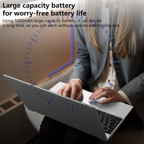 Ordinateur portable 14 pouces, 8 Go + 256 Go, Windows 10 Home Intel Celeron J4105 Quad Core (argent) SH302A1909-09