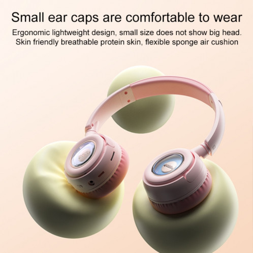 Yesido EP06 Casque Bluetooth supra-auriculaire pour enfants (rose) SY301C660-08