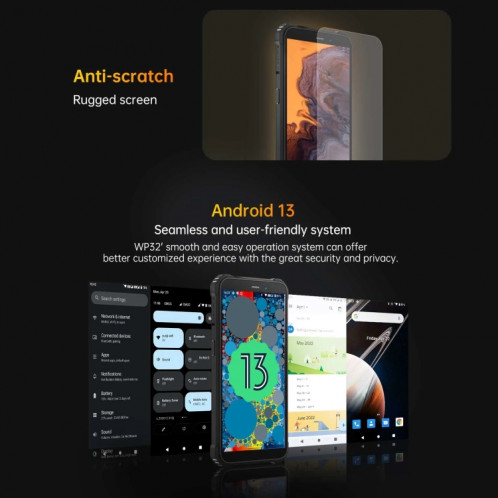  Oukitel WP32, 4 Go + 128 Go, IP68/IP69K, 5,93 pouces Android 13 Unisoc Tiger T606 Octa-core, NFC, OTG, réseau : 4G (Orange) SO601B1093-015