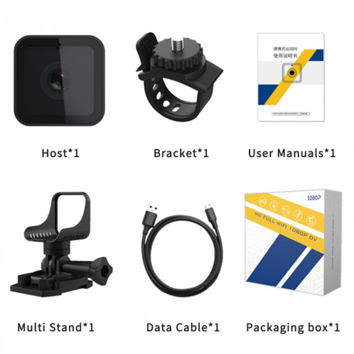 Caméra d'action étanche Z03 Mini DV 1080P avec support annulaire prenant en charge la vision nocturne infrarouge (noir) SH301A257-011