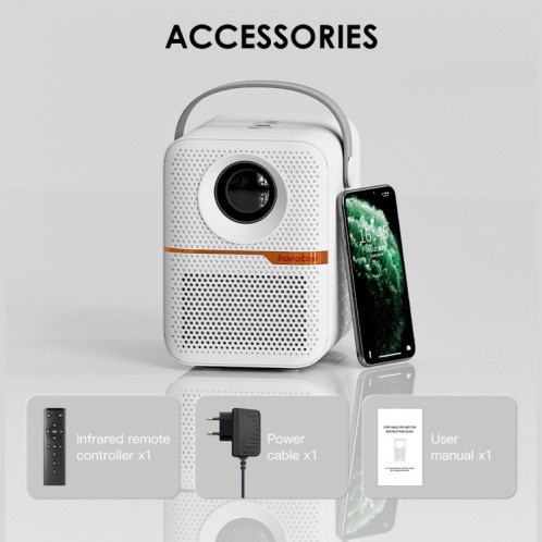 Projecteur WiFi portable GXMO P10 Max Android 10 OS HD, type de prise : (blanc) SG102A1554-013