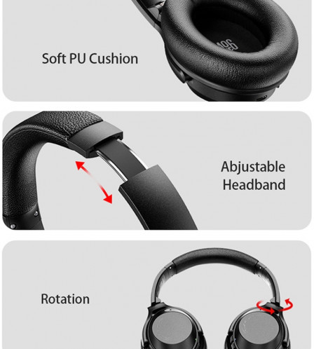A06 Casque antibruit sans fil ANC sur l’oreille Casque Bluetooth (bleu) SH201B879-014