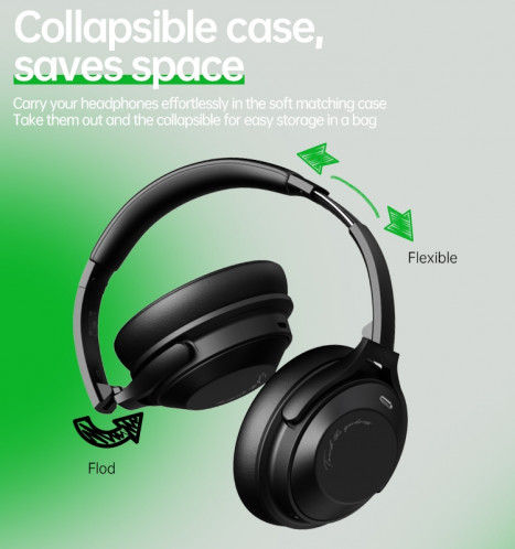 A06 Casque antibruit sans fil ANC sur l’oreille Casque Bluetooth (bleu) SH201B879-014
