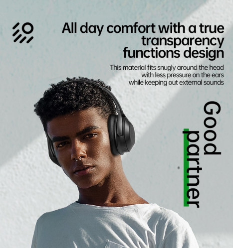 A06 Casque antibruit sans fil ANC sur l'oreille Casque Bluetooth (kaki) SH201C939-014