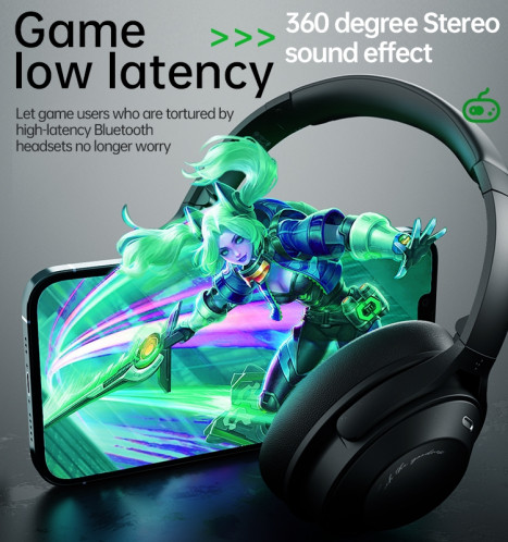 A06 Casque antibruit sans fil ANC sur l’oreille Casque Bluetooth (bleu) SH201B879-014