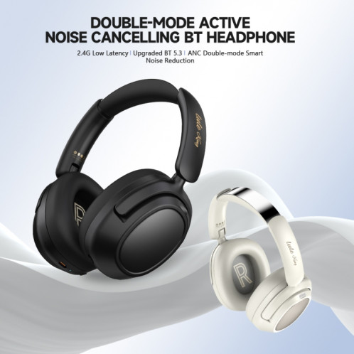Casque Bluetooth sans fil à bandeau de jeu sans fil à faible latence Eking ANC à réduction de bruit, avec 2,4 G (blanc) SH401B261-016