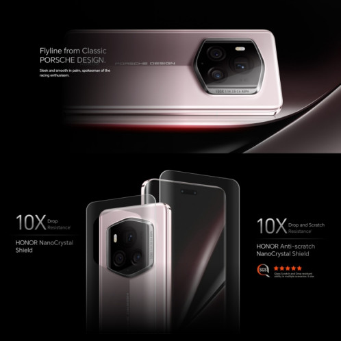 Honor Magic6 RSR Porsche Design, 24 Go + 1 To, 6,8 pouces Magic OS 8.0 Snapdragon 8 Gen 3 Octa Core jusqu'à 3,3 GHz, réseau : 5G, OTG, NFC (gris agate) SH701B86-012
