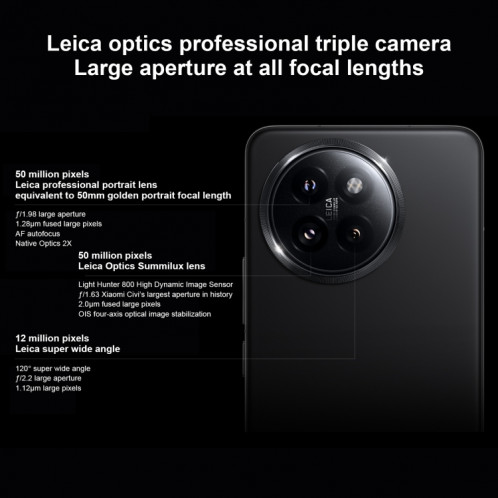 Xiaomi Civi 4 Pro, 12 Go + 256 Go, 6,55 pouces Xiaomi HyperOS Snapdragon 8s Gen 3 Octa Core 4 nm jusqu'à 3,0 GHz, NFC, réseau : 5G (bleu) SX001C1889-016