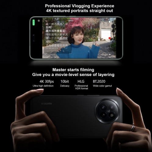 Xiaomi Civi 4 Pro, 12 Go + 256 Go, 6,55 pouces Xiaomi HyperOS Snapdragon 8s Gen 3 Octa Core 4 nm jusqu'à 3,0 GHz, NFC, réseau : 5G (bleu) SX001C1889-016