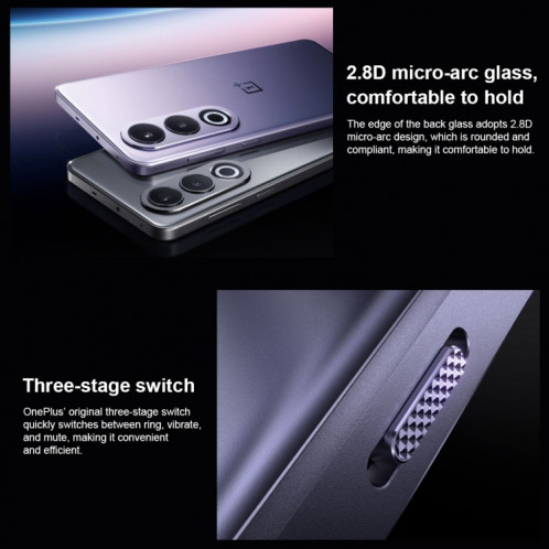 OnePlus Ace 3V AI, 12 Go + 256 Go, 6,74 pouces ColorOS 14.0 / Android 14 Snapdragon 7+ Gen3 Octa Core 2,8 GHz, NFC, réseau : 5G (gris) SO401B778-014