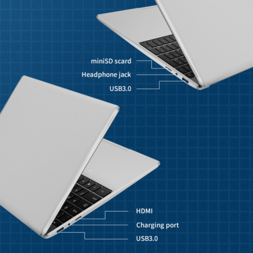 Ordinateur portable GXMO F152G 15,6 pouces, 16 Go + 512 Go, Windows 11 Intel Alder Lake N95 Quad Core, prise en charge du déverrouillage par empreinte digitale (argent) SG701A1892-012