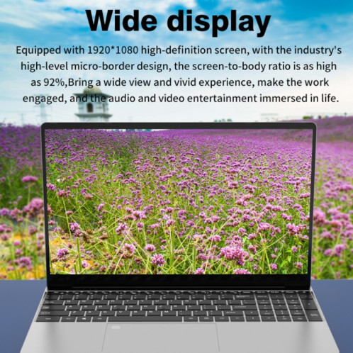 Ordinateur portable GXMO F152G 15,6 pouces, 16 Go + 512 Go, Windows 11 Intel Alder Lake N95 Quad Core, prise en charge du déverrouillage par empreinte digitale (argent) SG701A1892-012