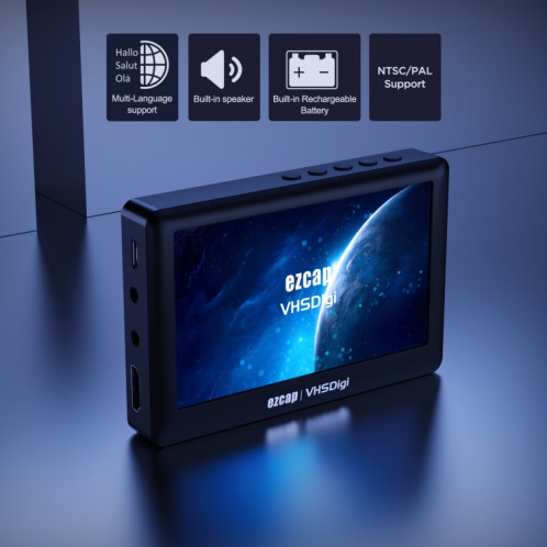 Ezcap 180 VHSDigi Boîte d'enregistrement de capture vidéo avec écran de 4,3 pouces (noir) SE001A1524-010
