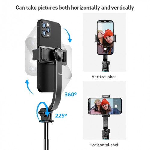 Trépied amovible avec télécommande Bluetooth ZGA S01, perche à selfie (noir) SZ101A529-011